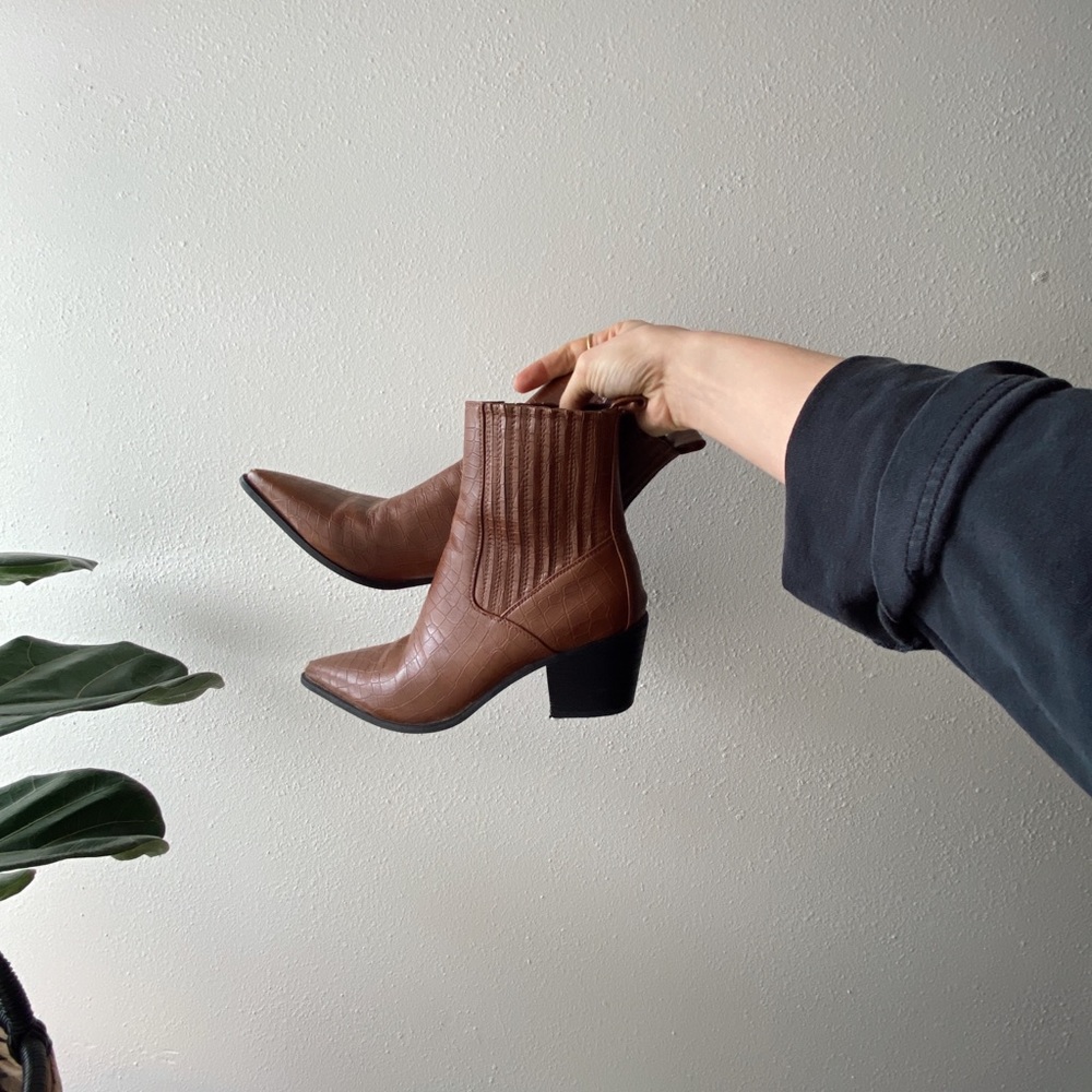 Brown cowboy boots